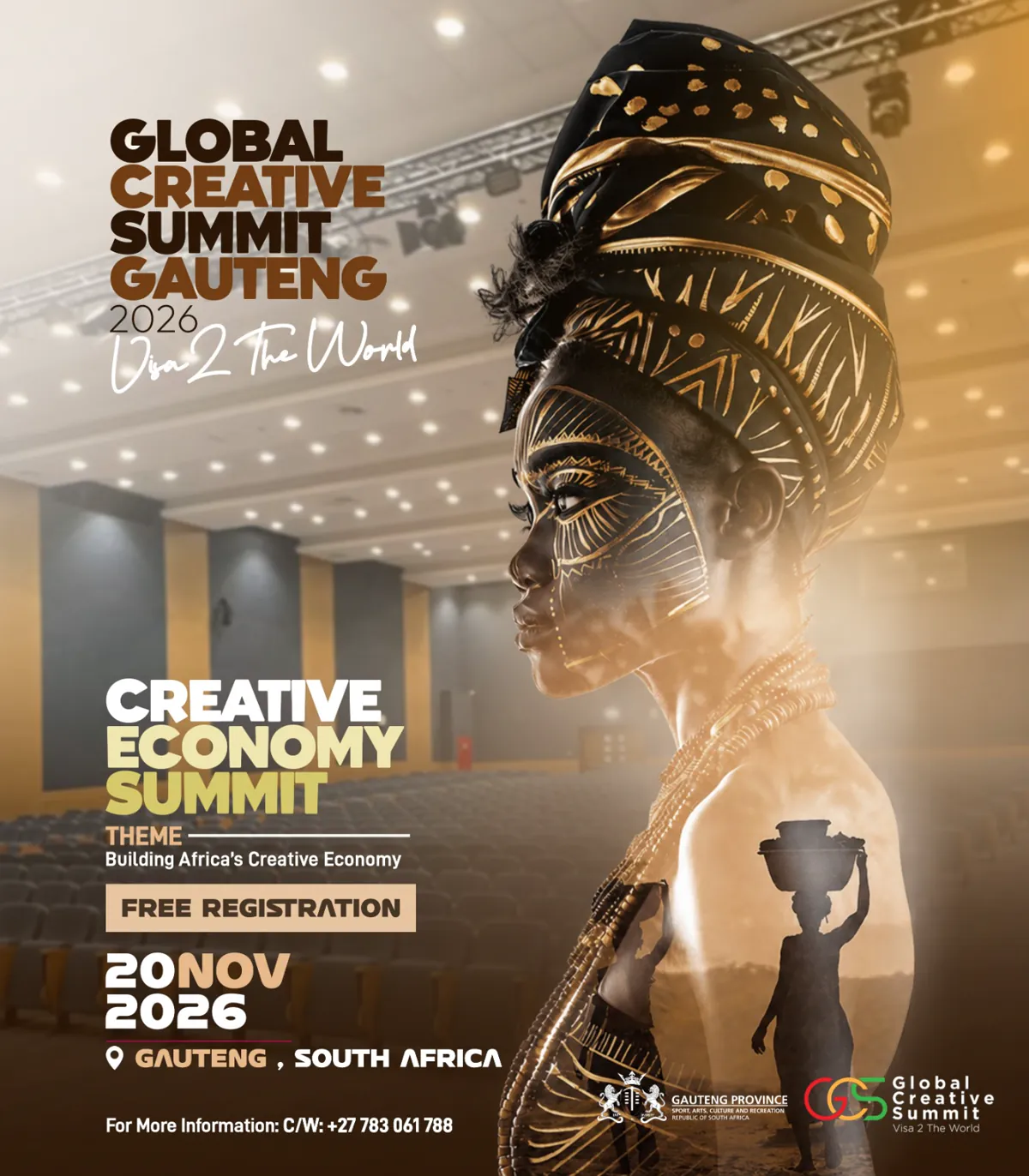 Creative Economy Summit poster — 20 November 2026, Gauteng, South Africa, free registration