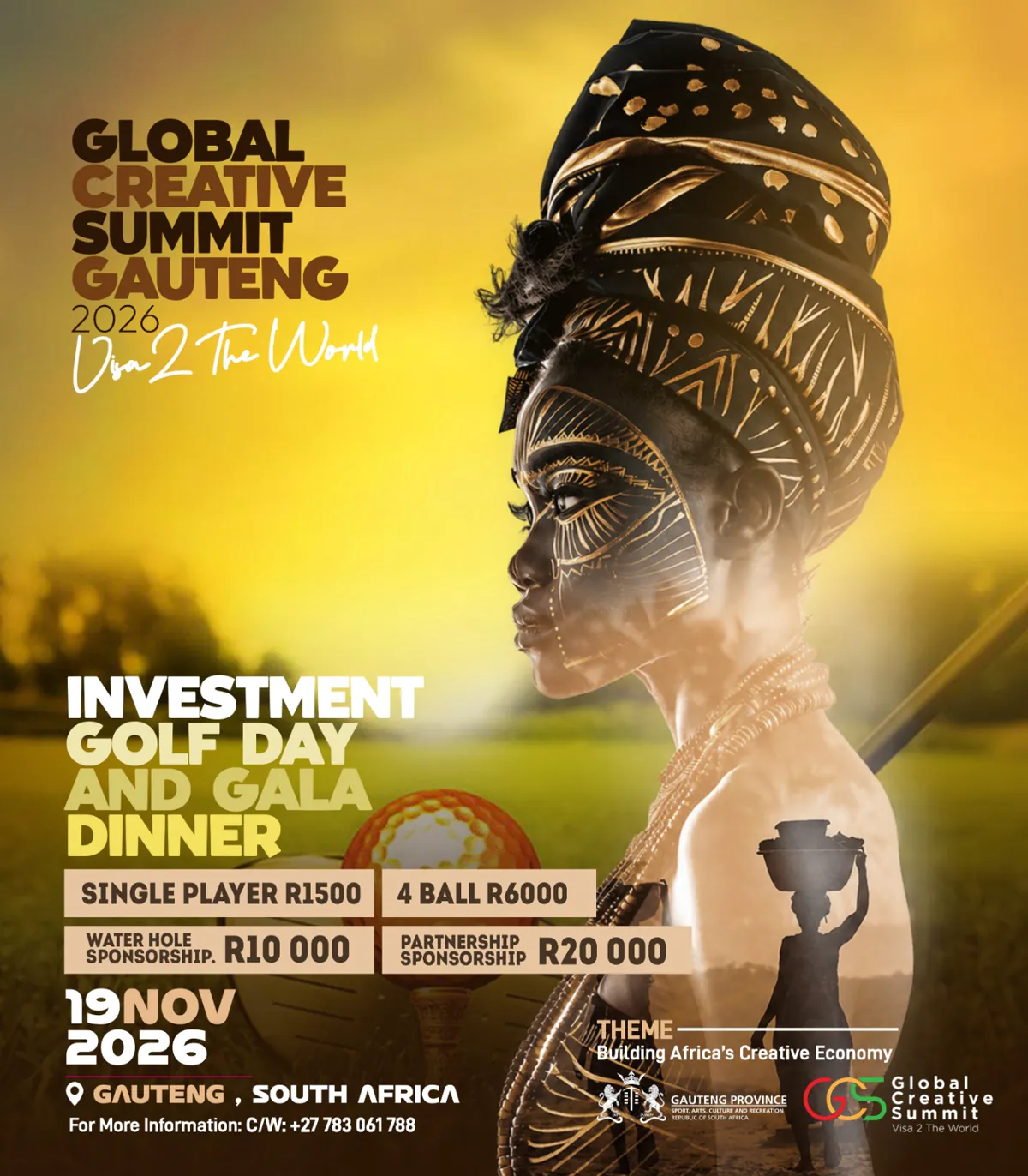 Investment Golf Day and Gala Dinner poster — 19 November 2026, Gauteng, South Africa
