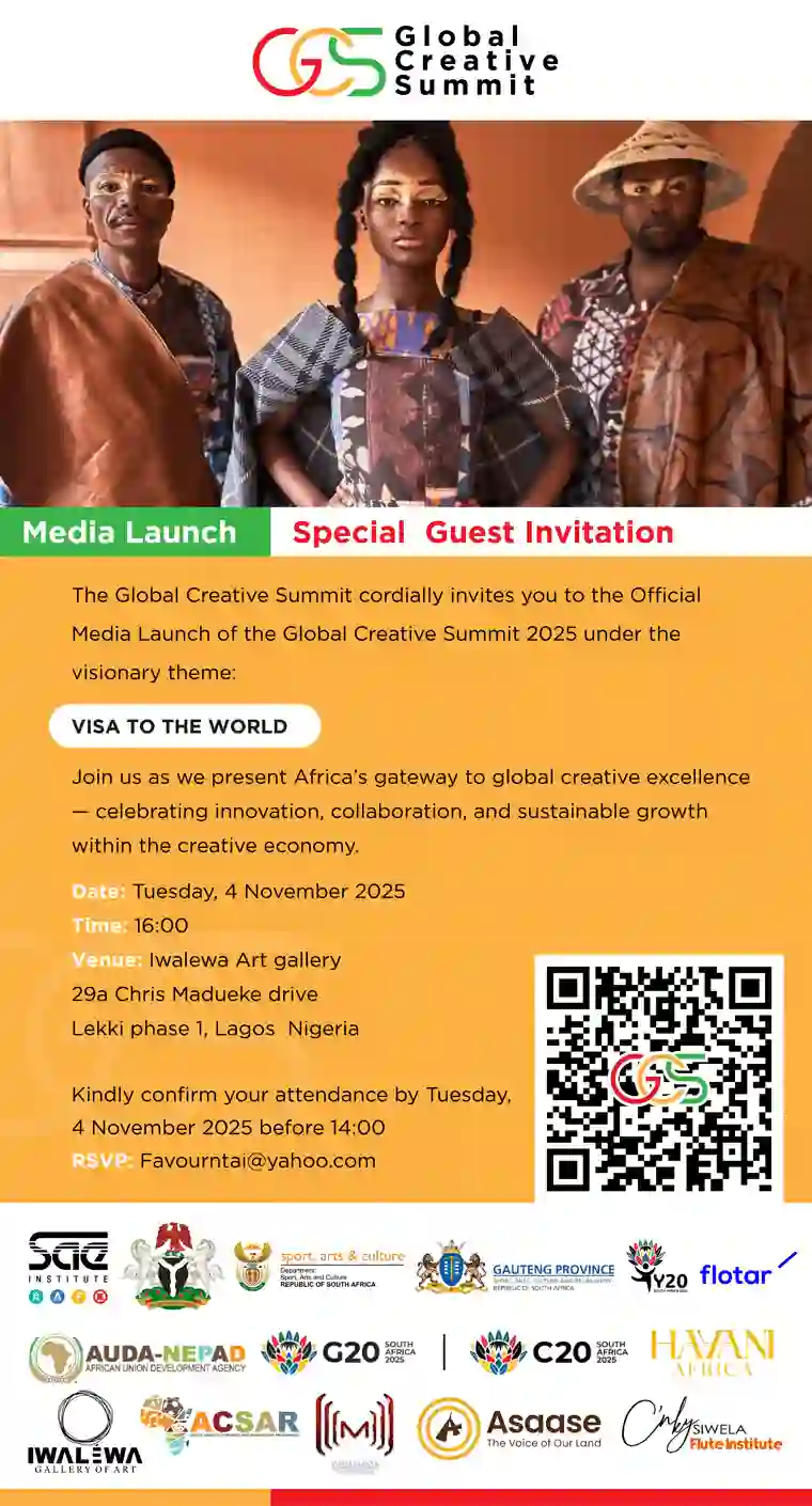 Invitation to the Global Creative Summit media launch viewing in Nigeria
